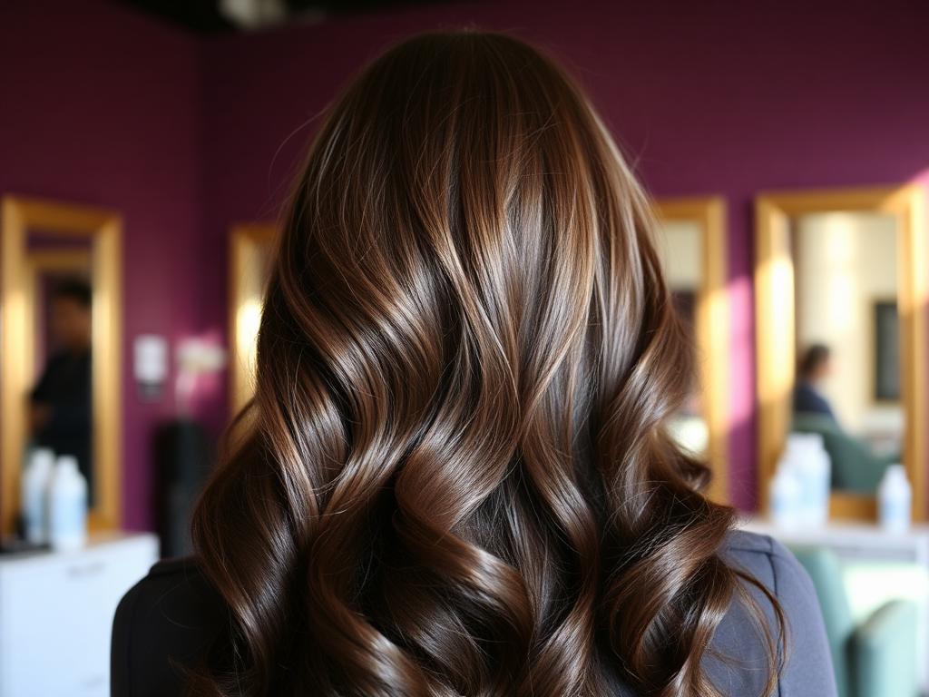 Glossy blow-dried curls after a hair spa treatment at Reshmi Beauty Parlour